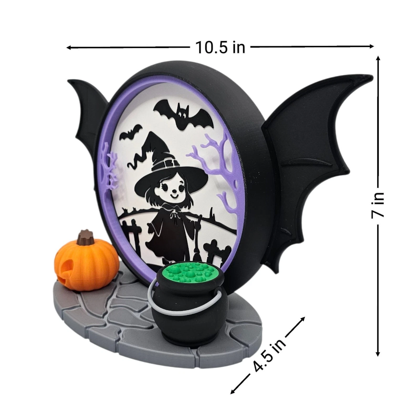 led lightbox toon witch halloween 3d printed