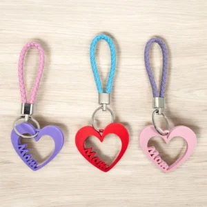 3 mother's day gift 3d printed keychain with heart