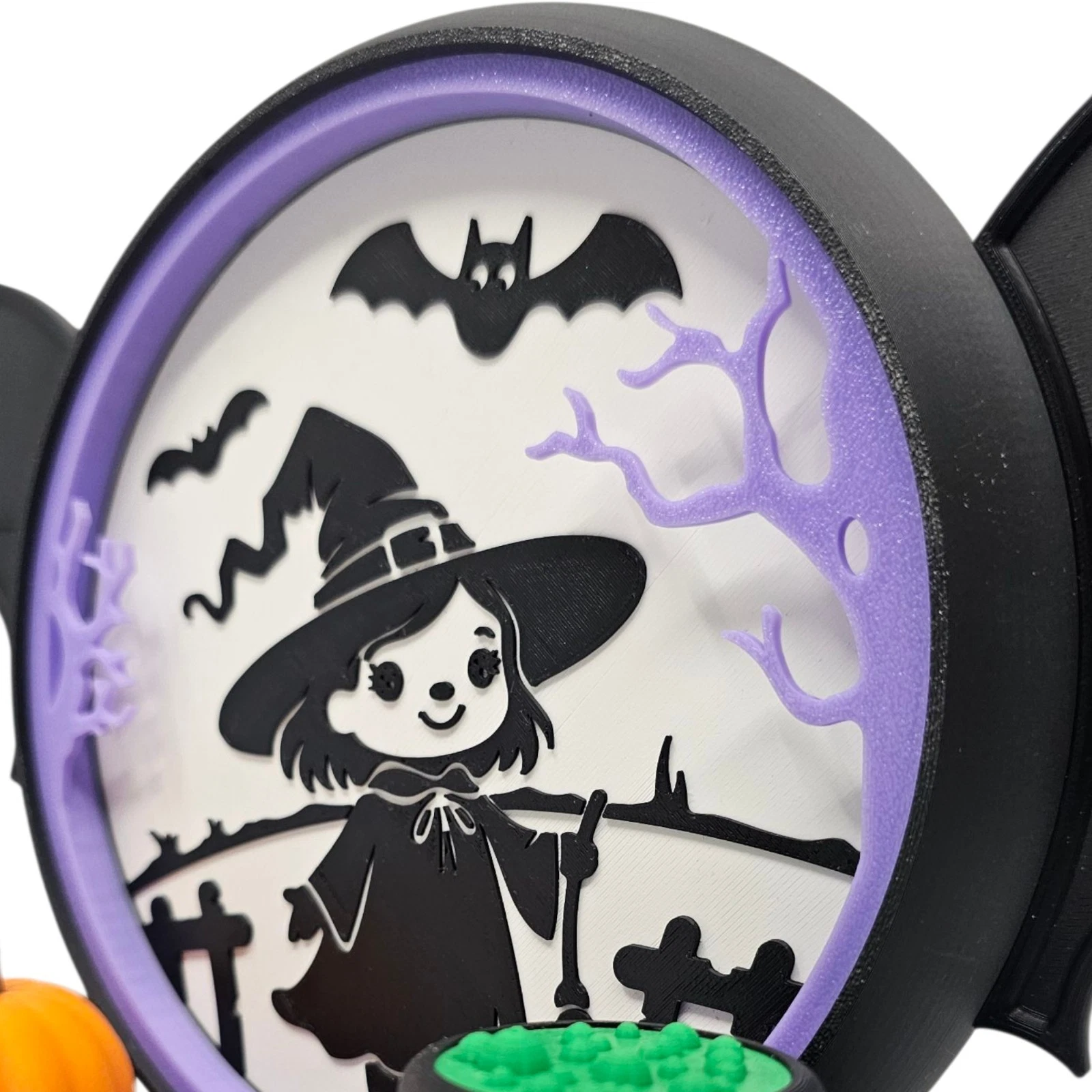 led lightbox toon witch halloween 3d printed